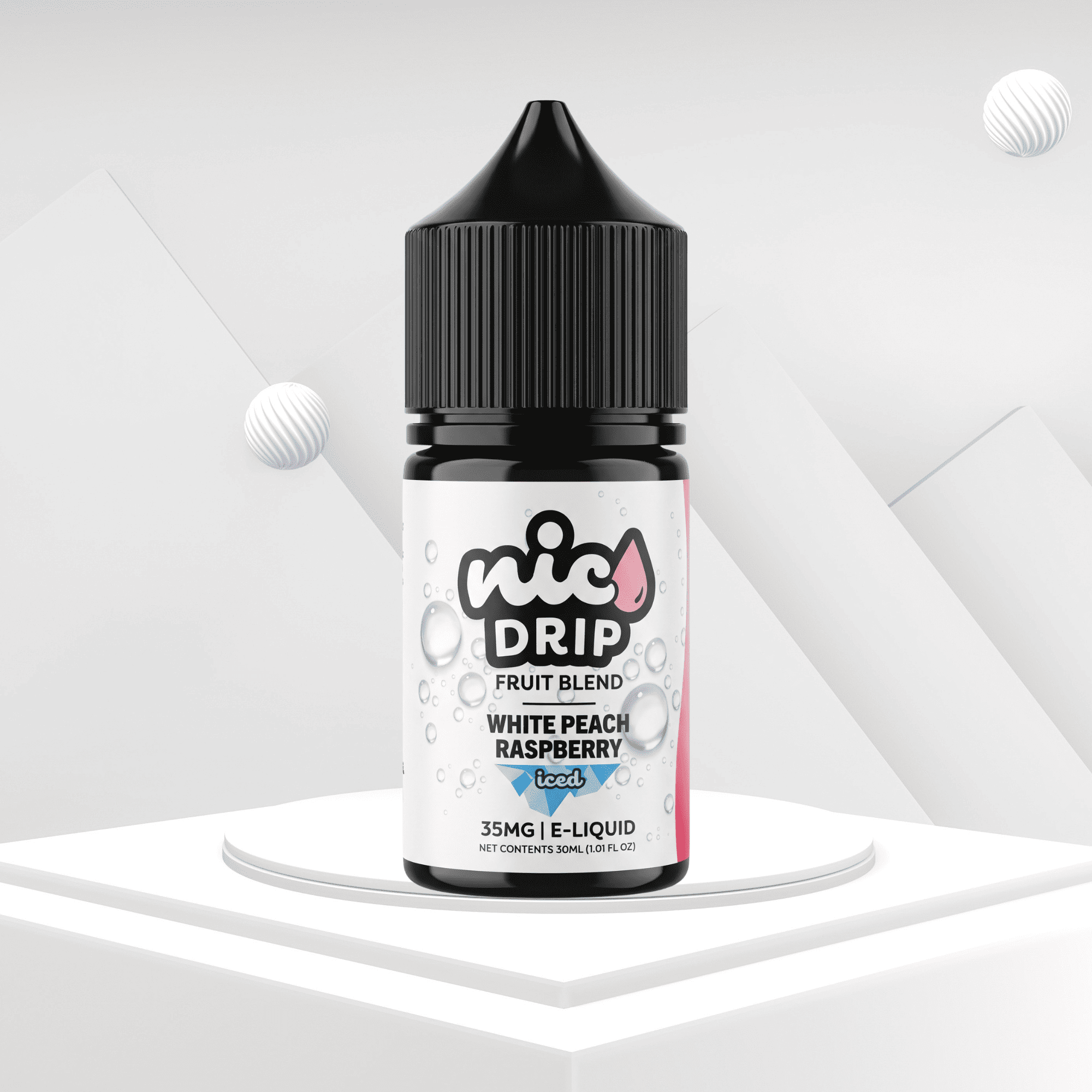 white peach raspberry (1) BLVK Nic Drip White Peach 30ml